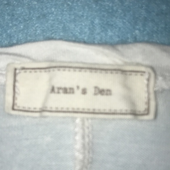 ARAN’S DEN hand peace sign ”flawless” sparkling crop top white semi sheer size L - Picture 4 of 11